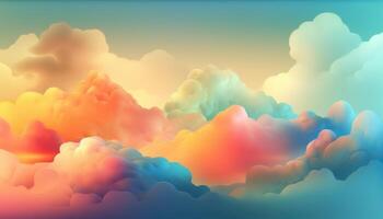 doux coloré des nuages Contexte avec génératif ai photo