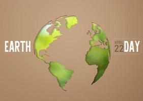 3d le rendu. planète Terre icône éco papercut sur marron Contexte. Terre journée concept. photo
