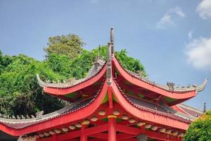 tuile de traditionnel chinois les temples lorsque journée temps de chinois Nouveau an. le photo est adapté à utilisation pour chinois Nouveau année, lunaire Nouveau année Contexte et contenu médias.