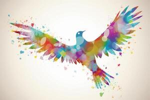 international journée de paix coloré oiseau logo génératif ai photo
