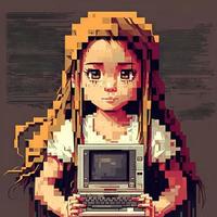 fille 8 bits image photo