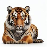 séance tigre sur blanc Contexte génératif ai photo