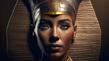 Hatchepsout, portrait de une femme reine de ancien Egypte. génératif ai photo