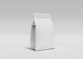 Maquette de gros sac de suppléments ou d'aliments pour animaux avec fond blanc, rendu 3d photo