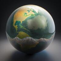 Terre globe planète enregistrer Terre aller vert ai génératif photo