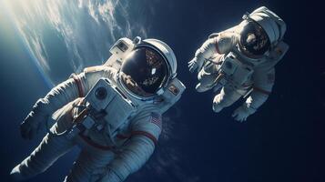 astronaute dans espace ai généré photo