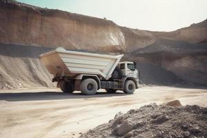 tombereau un camion carrière. produire ai photo