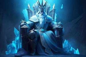 la glace Roi sur trône. produire ai photo