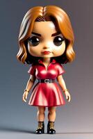 mignonne à collectionner femelle funko pop vinyle figure dans moderne et élégant Vêtements photo