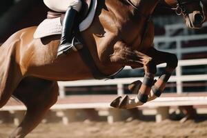 cheval courses, à cheval équitation génératif ai photo