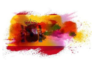 Espagne aquarelle peint drapeau photo