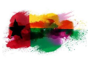guinée-bissau aquarelle peint drapeau photo