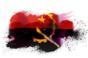angola aquarelle peint drapeau photo