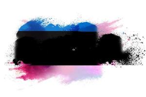 Estonie aquarelle peint drapeau photo