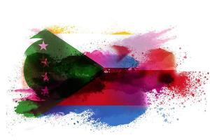 comores aquarelle peint drapeau photo