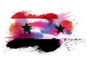 Syrie aquarelle peint drapeau photo