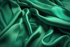 lisse élégant vert soie ou satin texture pouvez utilisation comme Contexte. génératif ai. photo