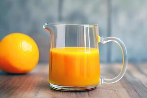 Orange jus dans verre tasse, génératif ai photo