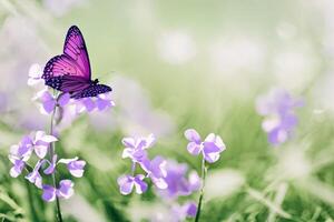 une magnifique papillon dans le jardin avec ai généré photo