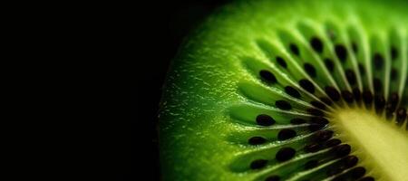 génératif ai, macro Frais kiwi texturé Contexte photo