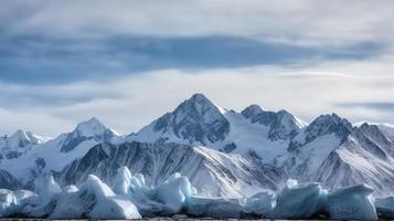 magnifique neige plafonné montagnes, générer ai photo