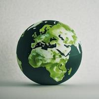 photo une vert globe avec le mot, générer ai