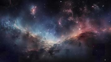 concept de nébuleuse avec galaxies dans Profond espace cosmos Découverte extérieur espace et étoiles, générer ai photo