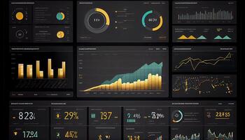 analyste travail sur affaires analytique tableau de bord généré ai photo