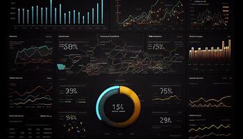 analyste travail sur affaires analytique tableau de bord généré ai photo