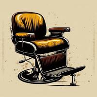 ai généré. génératif ai. rétro ancien salon de coiffure chaise. pouvez être utilisé pour magasin décoration. graphique art illustration. photo