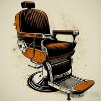 ai généré. génératif ai. rétro ancien salon de coiffure chaise. pouvez être utilisé pour magasin décoration. graphique art illustration. photo