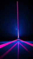 coloré laser lumière lueur dans le foncé chambre. ai généré. photo