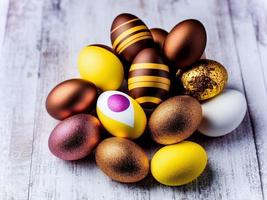 se livrer dans décadent Chocolat Pâques des œufs une parfait traiter pour le printemps vacances photo
