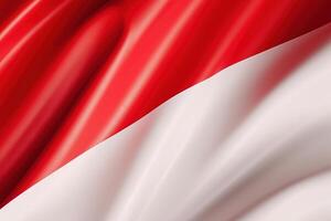 rouge et blanc arrière-plan, agitant nationale drapeau de Indonésie, agité très détaillé fermer. ai généré photo
