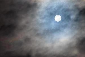 paysage avec Soleil caché derrière des nuages photo