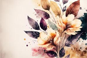 magnifique aquarelle floral Contexte par ai généré photo