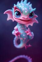 mignonne bébé dragon fantôme Pixar styleil. génératif ai. photo