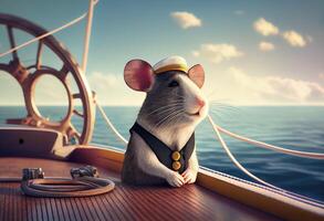 portrait de une Souris sur vacances à mer. produire ai. photo