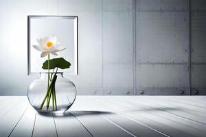 minimal blanc image Cadre Toile afficher avec fleur dans vase photo