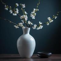 gypsophile fleur dans vase établi en utilisant génératif ai photo