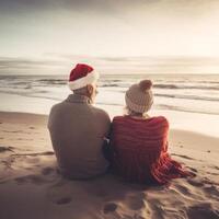 personnes, vacances sur le plage. illustration ai génératif photo