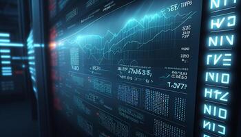 Stock marché bavarder moniteur établi avec ai outils photo