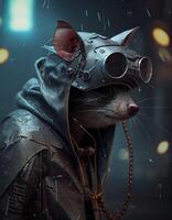 cyberpunk Souris rat réaliste illustration établi avec ai outils photo