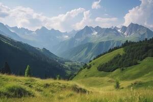 magnifique Montagne paysage Contexte. illustration ai génératif photo