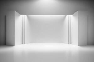vide blanc studio chambre. illustration ai génératif photo