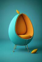 génératif ai illustration de objectif chaise avoir fruit forme, studio Contexte solide photo