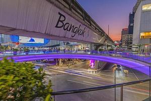 soir coup de de Bangkok Siam carré pris avec longue exposition photo