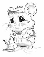 une mignonne peu hamster comme une peintre génératif ai photo