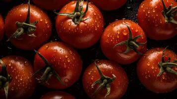 tomates sans couture Contexte visible gouttes de l'eau génératif ai photo