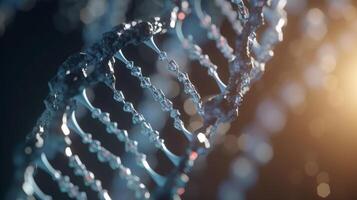 molécule de ADN brins dans une cellule proche en haut génératif ai photo